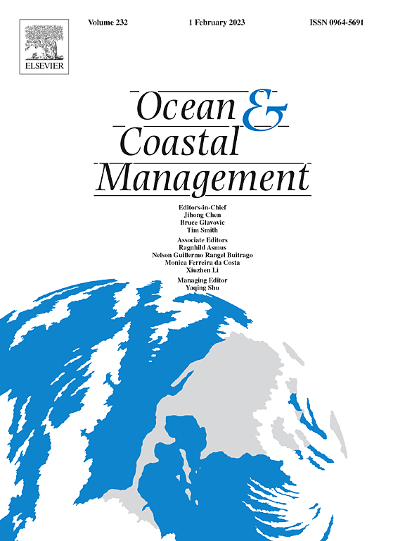 A cover of a book entitled Ocean &Coastal Management. Based on field research, the article sheds light on the various economic, social, and environmental challenges faced by these communities in the wake of the pandemic. Whether you are a fisheries manager, researcher, or stakeholder in small-scale fisheries, this article provides valuable insights into the complex and interconnected issues arising from the COVID-19 crisis, and the need for targeted policy interventions to support vulnerable fishing communities.